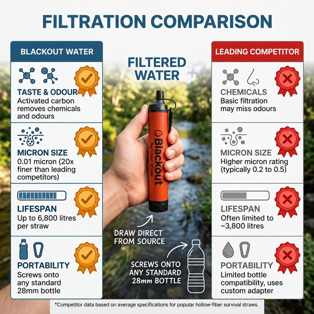 Blackout Emergency Water Straw