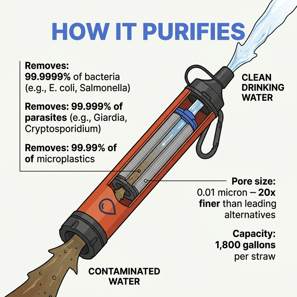 Blackout Emergency Water Straw